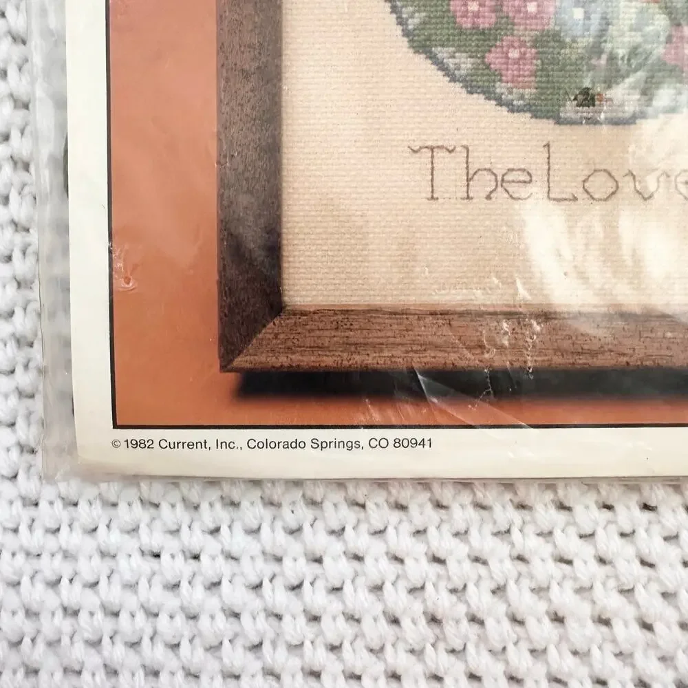 Current Vintage NOS 1982 Housewarming Home is Where the Love Is Cross Stitch Kit